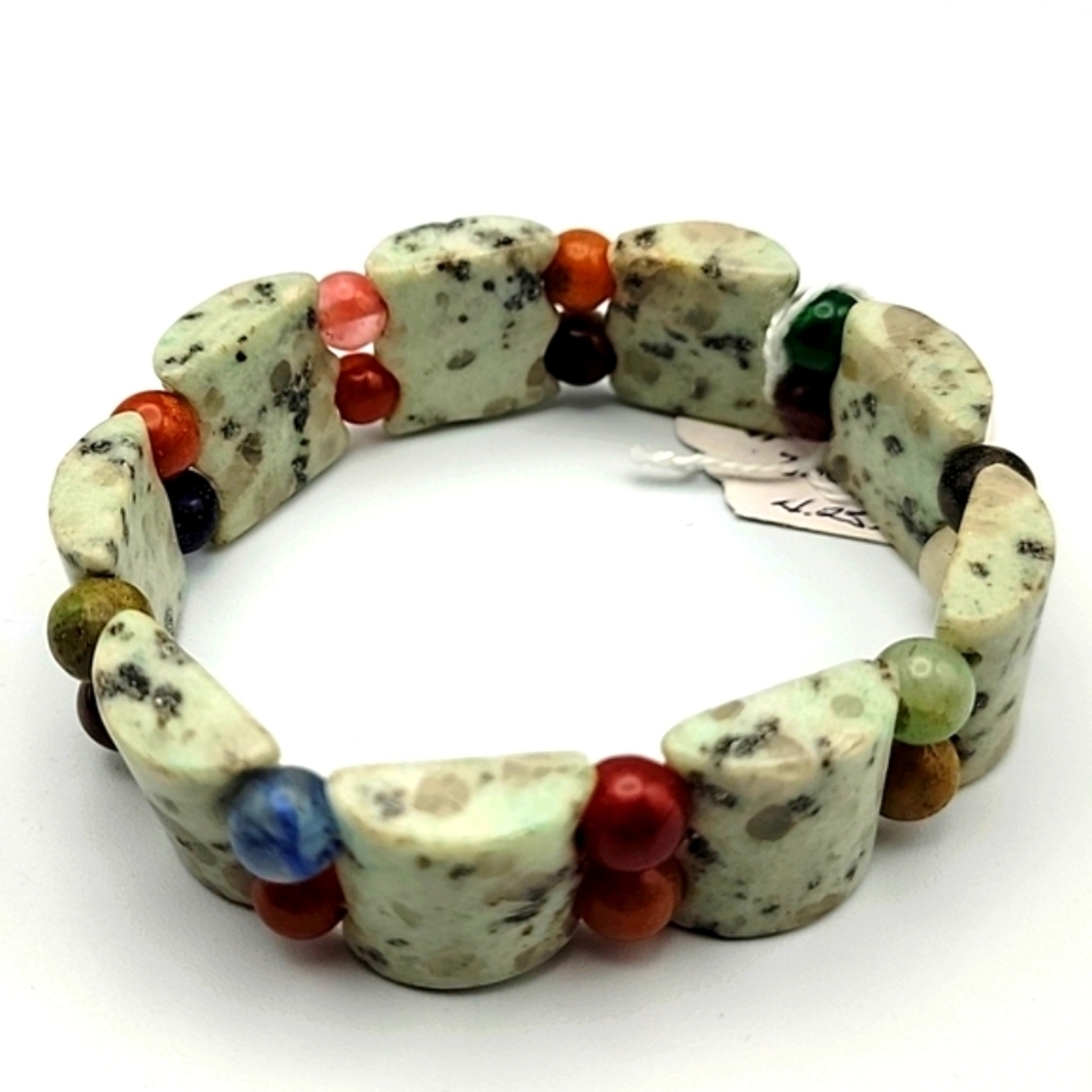 Mix Gem & Indian Opal 345 Cts Natural Gemstone Stretchable Bracelet Beaded Beads